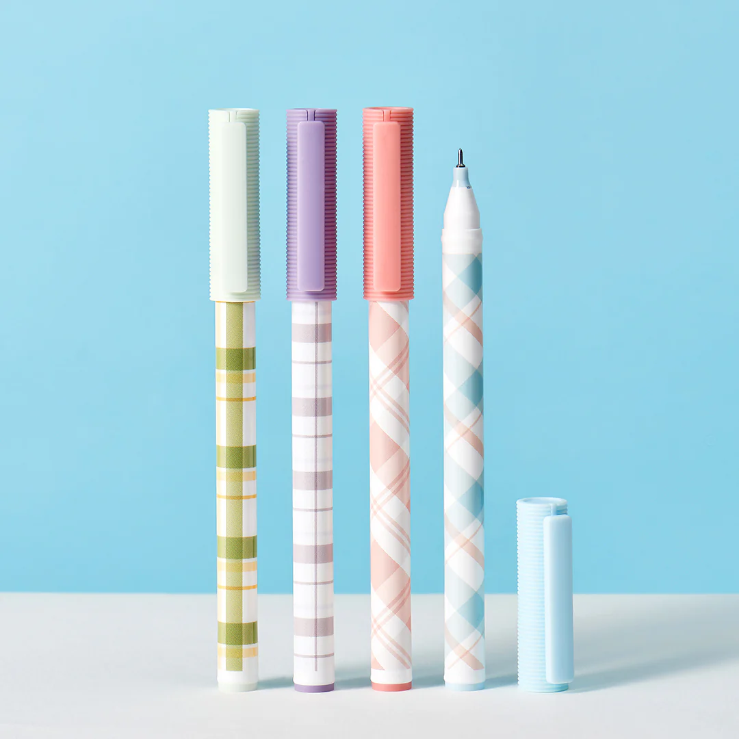 Jumbo Plaid Gel Pen Set - Image 2