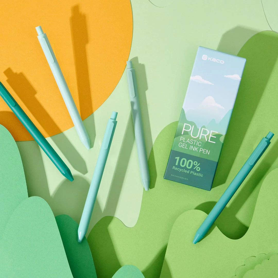 Pure Green Hills Recycled Plastic Gel Pen Set - Image 2