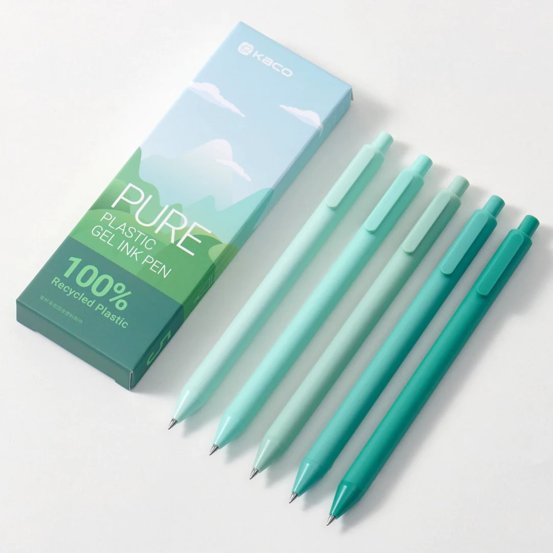 Pure Green Hills Recycled Plastic Gel Pen Set - Image 3