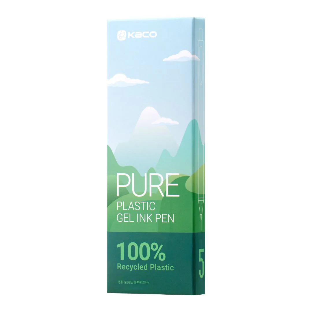 Pure Green Hills Recycled Plastic Gel Pen Set - Image 8